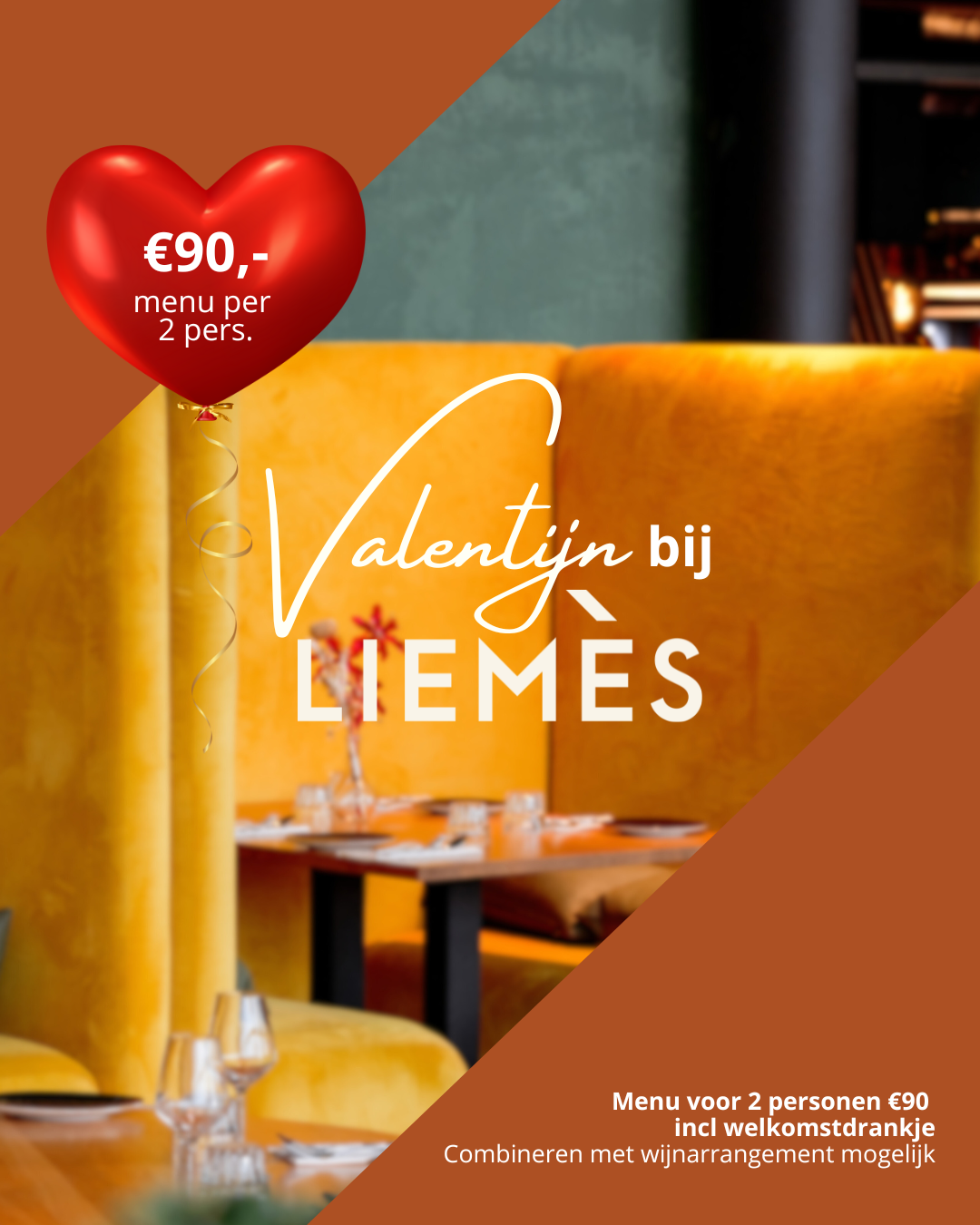 Valentijn bij liemes. Valentijnsmenu.